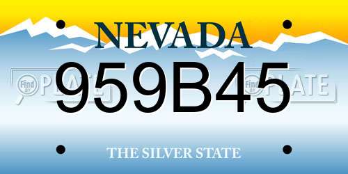 959B45 Nevada License Plate