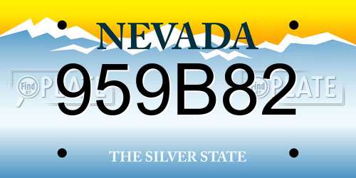 959B82 Nevada License Plate