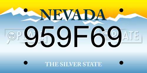 959F69 Nevada License Plate
