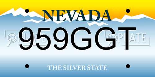 959GGT Nevada License Plate