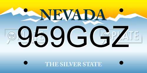 959GGZ Nevada License Plate