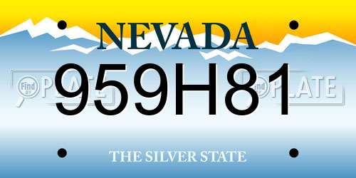 959H81 Nevada License Plate