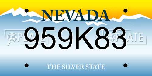 959K83 Nevada License Plate