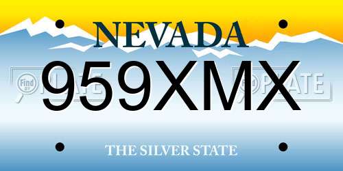 959XMX Nevada License Plate