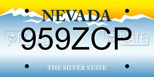 959ZCP Nevada License Plate