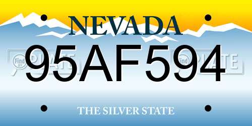 95AF594 Nevada License Plate