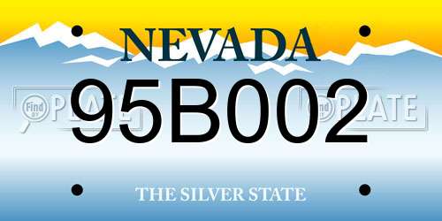 95B002 Nevada License Plate