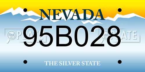 95B028 Nevada License Plate