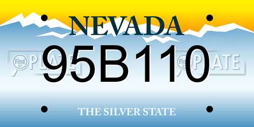 95B110 Nevada License Plate