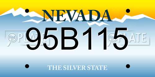 95B115 Nevada License Plate