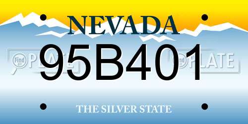 95B401 Nevada License Plate