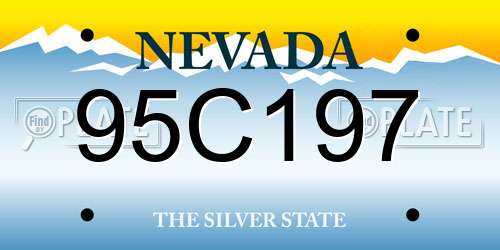 95C197 Nevada License Plate