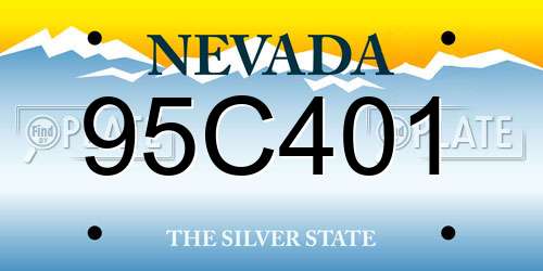 95C401 Nevada License Plate