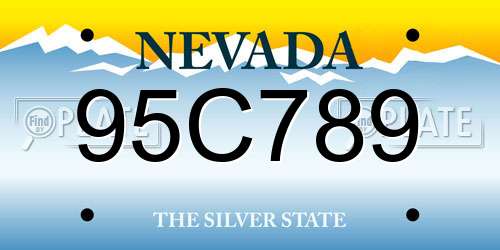 95C789 Nevada License Plate
