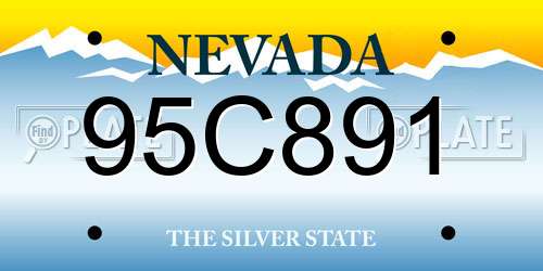 95C891 Nevada License Plate