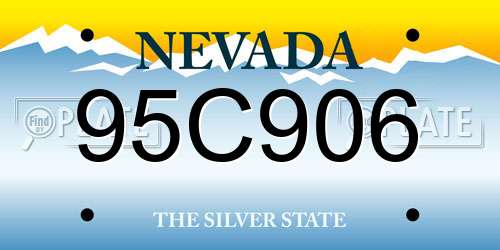 95C906 Nevada License Plate