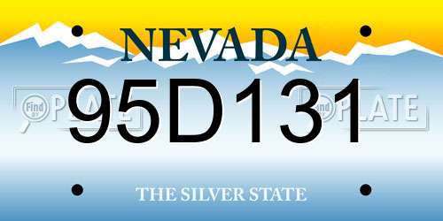 95D131 Nevada License Plate