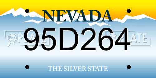 95D264 Nevada License Plate