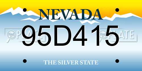 95D415 Nevada License Plate