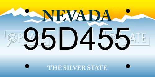 95D455 Nevada License Plate