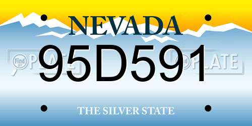 95D591 Nevada License Plate