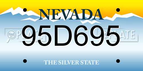 95D695 Nevada License Plate