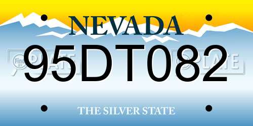 95DT082 Nevada License Plate