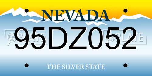 95DZ052 Nevada License Plate