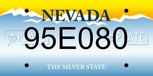 95E080 Nevada License Plate