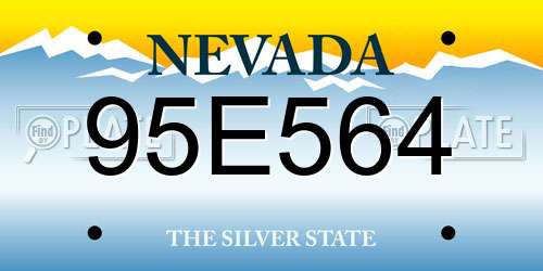 95E564 Nevada License Plate