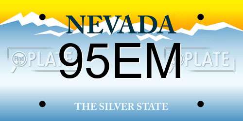 95EM Nevada License Plate