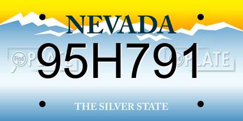 95H791 Nevada License Plate