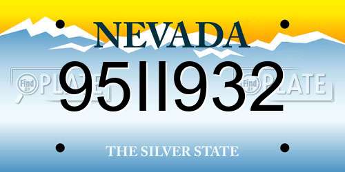 95II932 Nevada License Plate