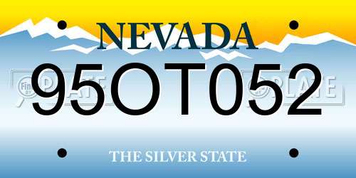 95OT052 Nevada License Plate
