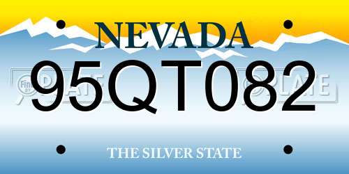 95QT082 Nevada License Plate