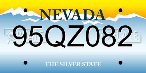 95QZ082 Nevada License Plate