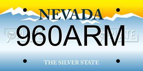 960ARM Nevada License Plate