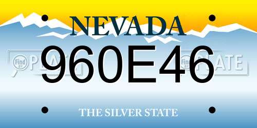 960E46 Nevada License Plate