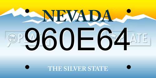 960E64 Nevada License Plate