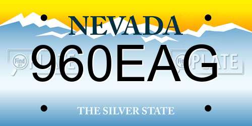 960EAG Nevada License Plate