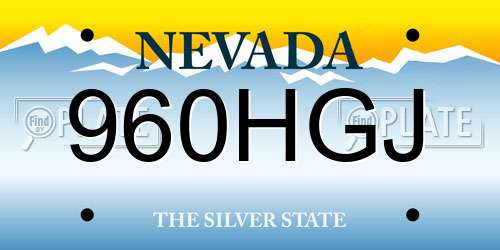 960HGJ Nevada License Plate