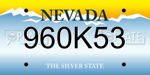 960K53 Nevada License Plate