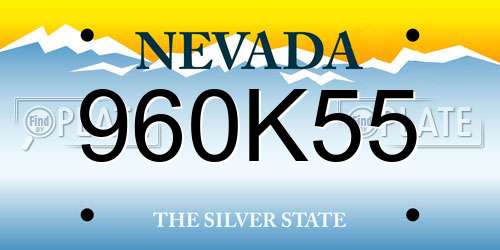 960K55 Nevada License Plate