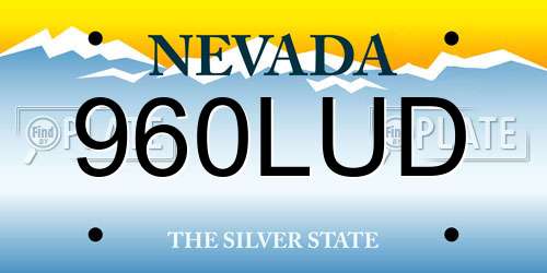960LUD Nevada License Plate