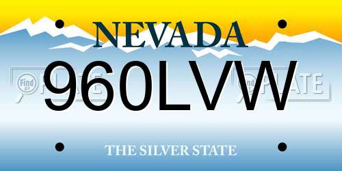 960LVW Nevada License Plate
