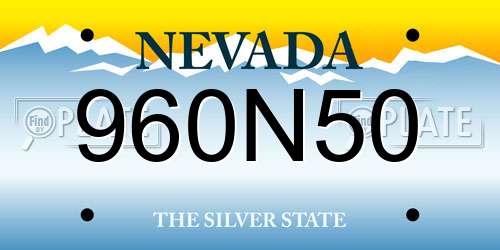 960N50 Nevada License Plate