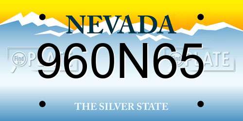 960N65 Nevada License Plate