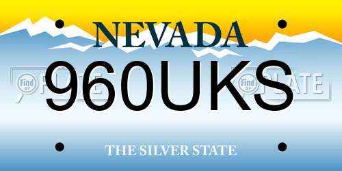 960UKS Nevada License Plate