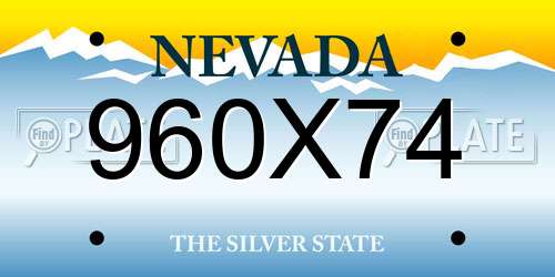 960X74 Nevada License Plate