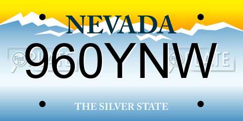 960YNW Nevada License Plate